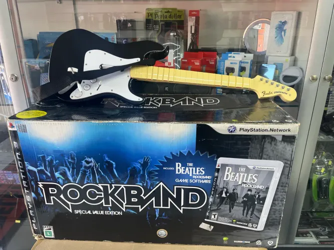 Kit rock band Beatles bateria guitarra microfone e jogo original