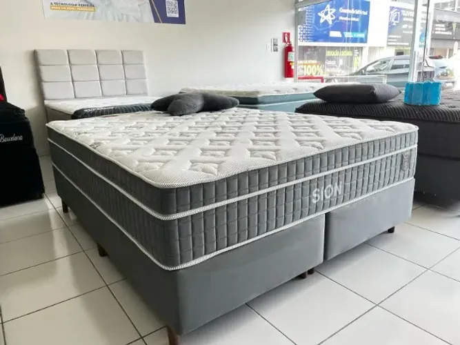 Cama Box Queen Nova Molas Ensacadas Conforto Médio Até 130 Kg Maxispuma Pronta Entrega!