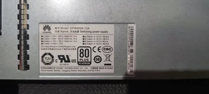 Fonte Huawei EPW2000-12A 2000W 80 plus Platinum 