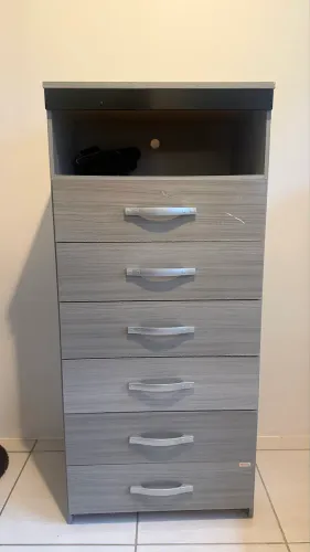Cômoda 6 gavetas com nicho aberto