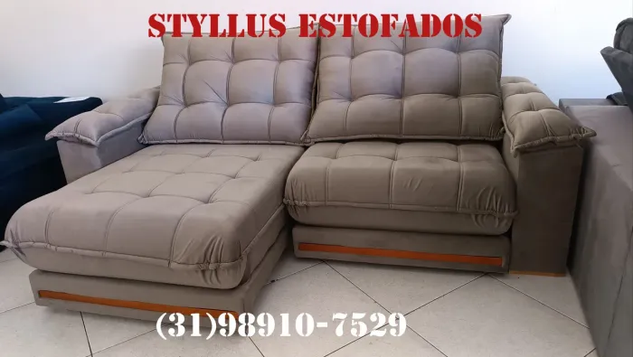 Sofá retrátil de luxo com molas ensacadas
