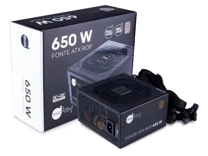Fonte de alimentação para PC Dazz ATX ROP 650W preta