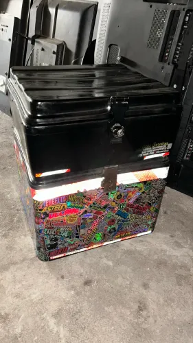 Baú duplo 72L motoboy fibra de vidro