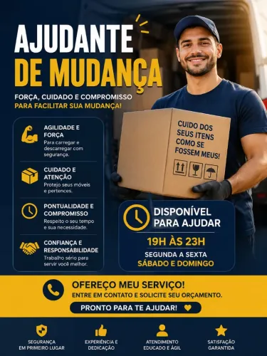 AJUDANTE DE MUDANÇA DISPONÍVEL