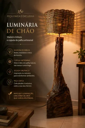 Luminária de chão rústica