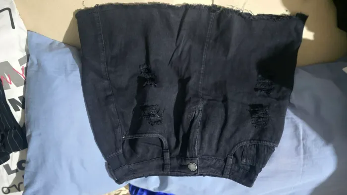 Saia jeans preta
