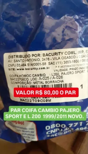 COIFA CÂMBIO PAJERO SPORT E L 200
