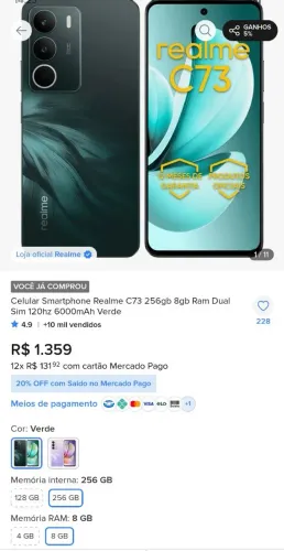 Celular semi novo