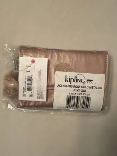 Carteira Kipling Pixi Rose Gold Metallic - Nova na Embalagem