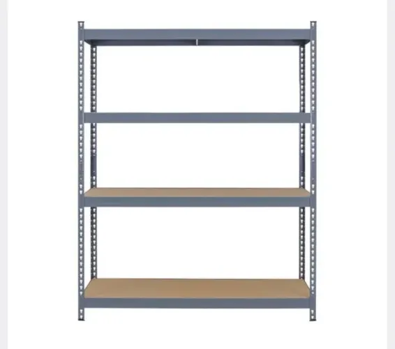 Estante de Aço e Madeira MDF com 4 Prateleiras Cinza Carga