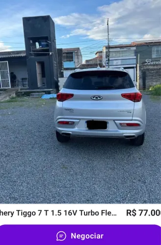 Chery Tiggo 7 TXS 1.5 16V Turbo Flex Aut. 2019
