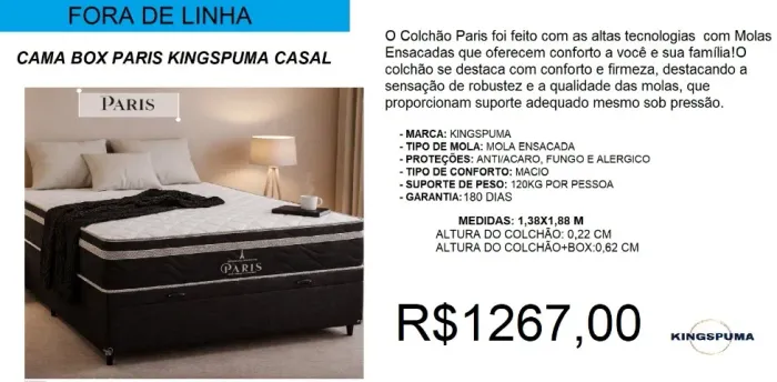 Cama box molas ensacadas de alto suporte - Entrega grátis!