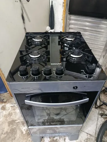 Fogão funcionando