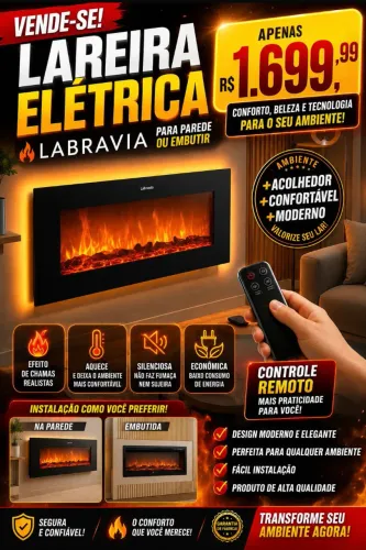 Lareira elétrica de ambiente embutir