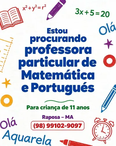 Procuro Professora particular!