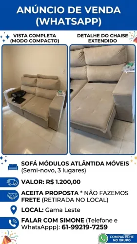 Vende se sofa modulado (atlantida moveis). Retirada Gama DF