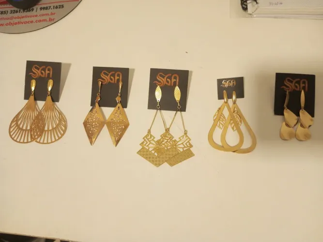 Conjunto de brincos de orelha estilosas (SGA Joias) [NOVO]