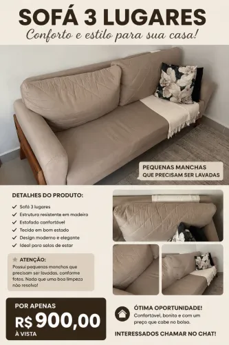 SOFÁ CONFORTÁVEL SEMI NOVO