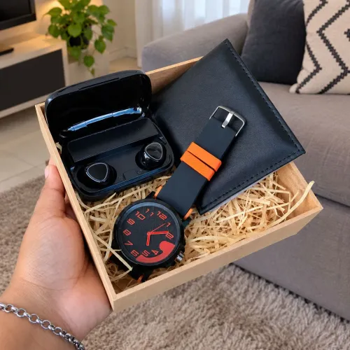 Kit masculino completo com caixa para presente