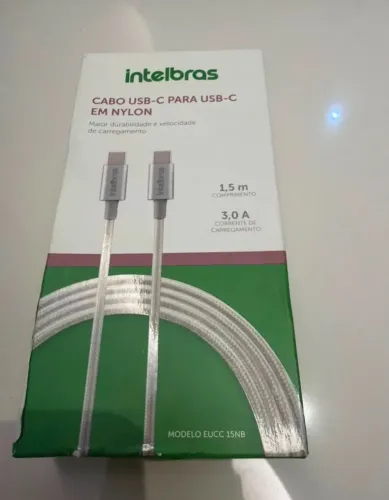 Cabo Usb-c De 1,5m Em Nylon Branco Eucc 15nb Intelbras