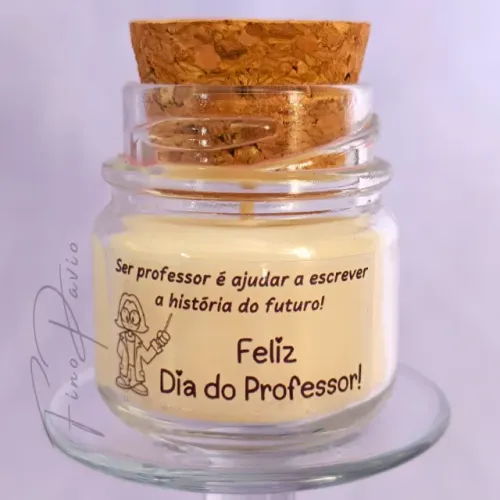 Vela aromática pote vidro 30 gramas, Dia dos Professores, lembrancinha, Aromas e Carinho