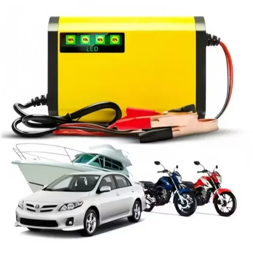 Carregador de bateria de carro e moto 12v inteligente