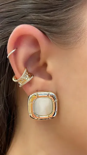 Brinco de Pressão Dourado Elegante | Não Precisa de Furo?