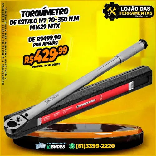 Torquímetro de Estalo 1/2 70-350 N.M 141629 MTX