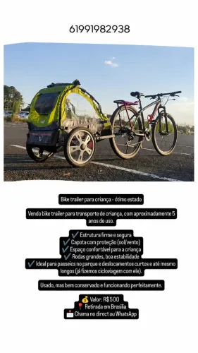 Bike trailer infantil bicicleta 