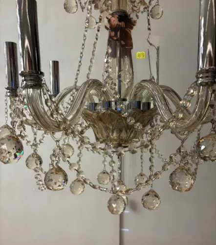Lustre pendente de cristal âmbar 