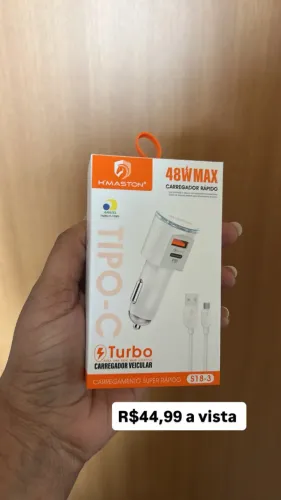 CARREGADOR VEICULAR TURBO S18-3 TIPO C 48W MAX