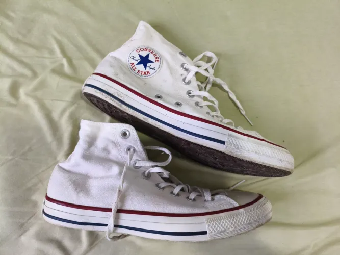 tênis converse all star branco de lona