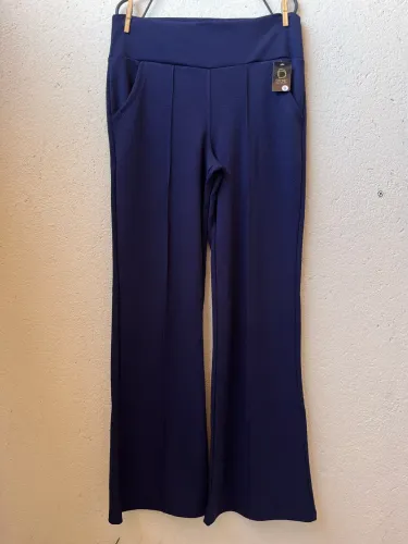 Calça flare azul marinho G malha crepe elastano nova