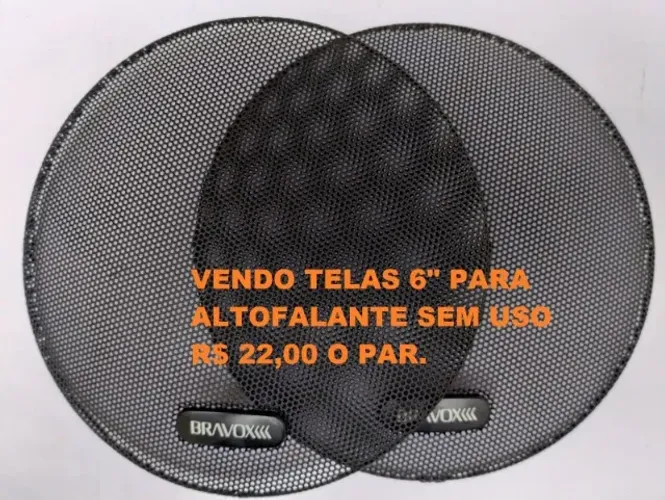 Telas para alto-falantes tamanho 6 polegadas.