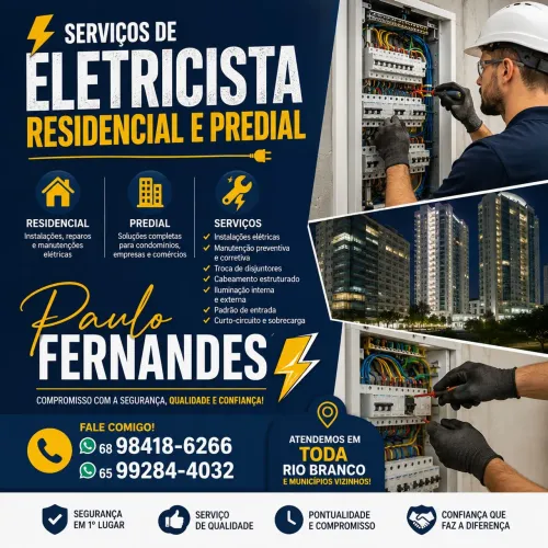 Serviço de eletricista residencial e predial 