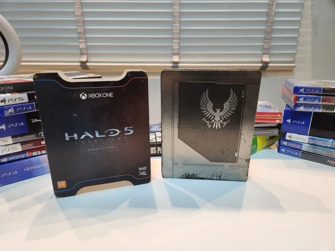 Halo 5 Guardians Edição Especial Steelbook / Steel Book com estátua de metal 3D