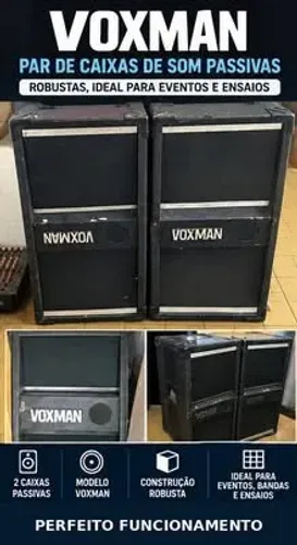 PAR DE CAIXAS DE SOM VOXMAN CV300 - ORIGINAIS - SOM PROFISSIONAL