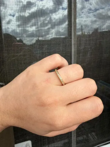 Meia aliança aparador com Diamante