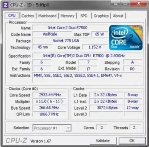 Processador Core 2 Duo E7500
