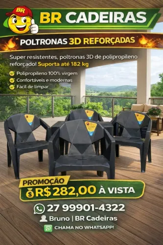 jogo 4 poltronas com 1 mesa 70x70 de plastico