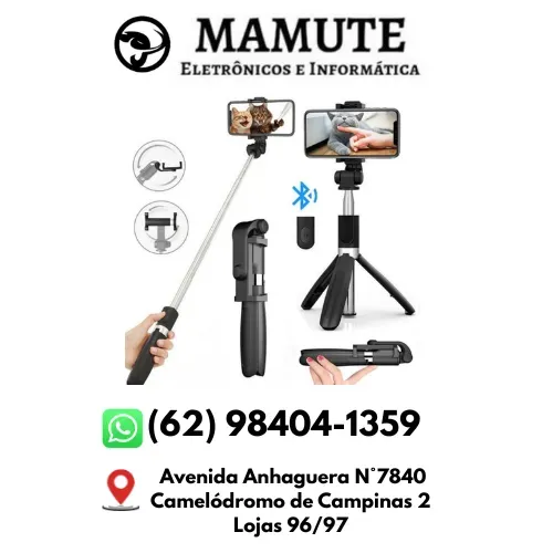 Bastão Tripé Bluetooth Mini 360º Pau de Selfie 3 em 1 Celular