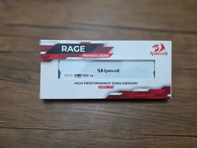 Memória RAM Redragon Rage 16gb DDR4 3200MHz, Alta Performance CL16, Branca - Nova/Lacrada