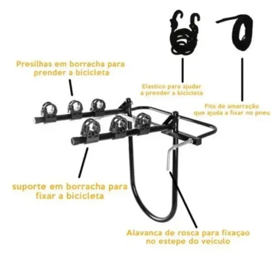 Transbike para Estepe Suporte EcoSport Spin Activ Cross Fox - Centro Curitiba