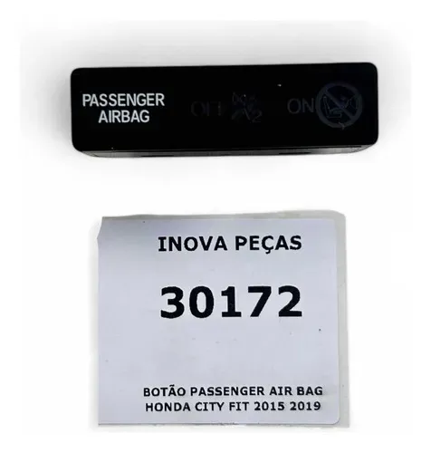 Botão Passenger Air Bag Honda City Fit 2015 2019 Preto