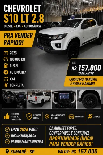Chevrolet S10 Pick-up LT 2.8 TDI 4X4 CD Diesel AUT 2023