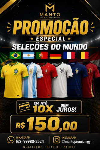Seleções do Mundo 2026 em até 10x sem juros
