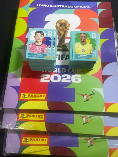 Álbum da Copa do Mundo 2026 + 395 figurinhas sem repetição original Panini sem colar