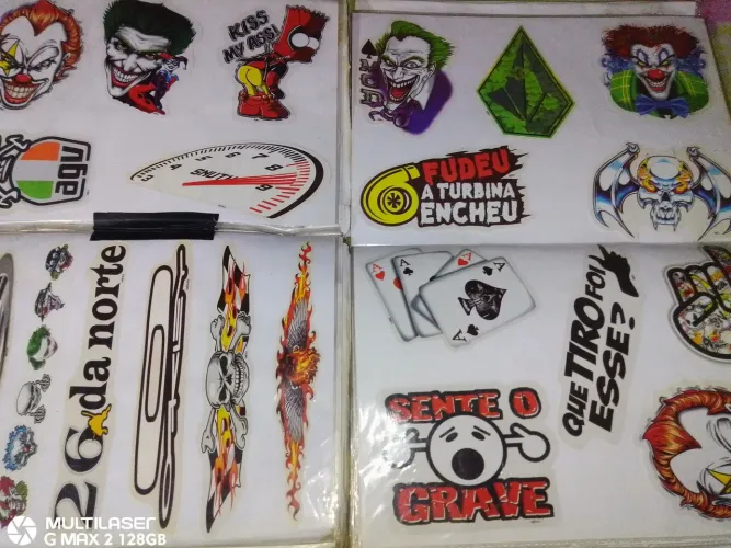 Lote de adesivos pra carro moto bike atc 100 unidades bem legal
