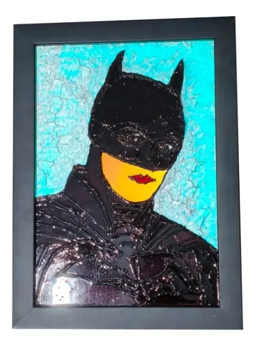 Quadro Vidro Verniz Vitral+tinta 3d - Tam 22cm X 30cm Led