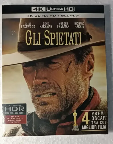 Os Imperdoáveis Blu Ray + 4K Importado Itália C/luva Clint Eastwood 8.2 IMDB 4 OSCARS